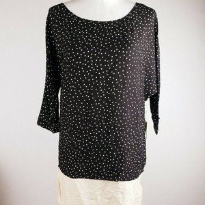 H81 Small Polka Dot 3/4 Sleeve Blouse Shirt Top